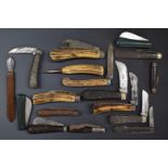 Seventeen various pocket knives including Herbert Robinson of Sheffield, W Saynor, Rogers & Sons,