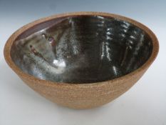 Bernard Leach, St Ives Pottery studio bowl with slip glazed interior and St Ives pottery seal mark