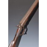 George Edward Lewis 12 bore side by side hammer action shotgun with named and engraved locks,