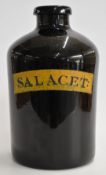 19thC Salacet glass drug or apothecary jar, 31cm tall.