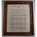WW1 Parish of Fakenham framed Roll of Honour, 28 x 33cm