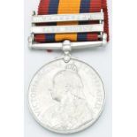 British Army Queen's South Africa Medal second type with clasps for Transvaal and Cape Colony