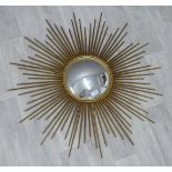 Retro starburst convex mirror, W86cm at widest point