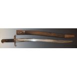 British 1856 pattern Enfield sword bayonet with early type leaf spring secured by rivet, some