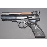Webley Tempest .22 air pistol with shaped and chequered grip and adjustable sights, NVSN.