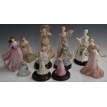 Ten Coalport figurines including Montpellier Walk, Opening Night, Richmond Park, On The Balcony,