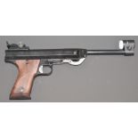 Italian RO71 .177 target air pistol with shaped and chequered Bakelite grips and adjustable