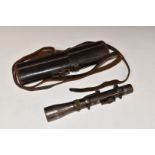 Dr W Gerard rifle scope with scope mounts engraved 'B Dr W Gerard Ortische Anstalt Berlin W50', in