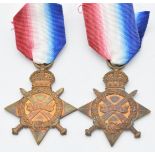 British Army WW1 medals comprising two 1914/1915 Stars named to 22316 Pte B Mant and 17641 Lance