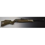 Weihrauch HW77 K .22 air rifle with laminated show wood stock, chequered semi-pistol grip and