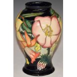 Moorcroft Golden Jubilee 2002 pedestal vase decorated with flowers, H16cm