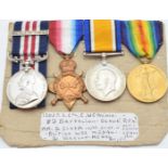 British Army WW1 Gloucestershire Regiment Military Medal and bar group of four awarded to 13027