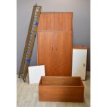 Retro / mid century Ladderax components, to include cupboard / wardrobe unit, two cupboards with