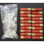 Twenty Eley 8 bore shotgun cartridge cases and matching plastic wads. PLEASE NOTE THAT A VALID