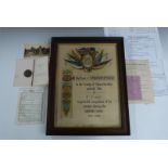 WW1 Frampton on Severn framed Certificate of Recognition presented to C Estop in grateful