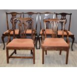 Six 19thC Chippendale style chairs including a set of four and two carvers