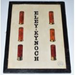 Eley Kynoch original hand painted shop display or advertising watercolour, in wooden frame.