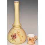 Royal Worcester blush ivory vase, shape 1528 and a miniature tankard, tallest 18cm