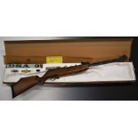 BSA Superstar .22 air rifle with chequered semi-pistol grip, adjustable sights and scope rail,