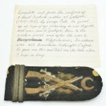 WW1 Turkish soldier's epaulette, by repute taken from a Turkish soldier at Gallipoli by George Putt,