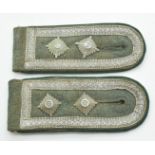 German Army WW2 pair of First Sergeant shoulder boards, acquired by a Sherwood Forester sergeant for