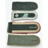 Four German Army WW2 shoulder boards, two for NCOs and a Jager example, acquired by a Sherwood