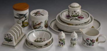 Approximately nineteen pieces of Portmeirion Botanic Garden dinner ware including a toast rack,