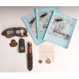 Small collection of WW2 Royal Air Force and Royal Observer Corps memorabilia including badges,