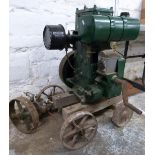 Lister D stationary engine on trolley with pump