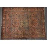 Persian wool rug with wine ground, 195 x 146cm