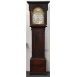 John Hamilton, Glasgow late 18thC mahogany longcase clock, the silvered Roman dial with brass
