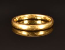 A 22ct gold wedding band/ring, size N, 4g