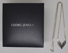 Georg Jensen silver necklace in an Art Deco style, in original box