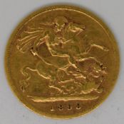 Queen Victoria1889 gold half sovereign