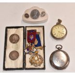 John Forrest hallmarked silver cased full hunter pocket watch, further pocket watch marked 0935,