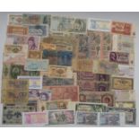 A collection of forty eight banknotes, 19thC onwards, to include Czar period, Lenin, Austro-