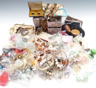 A collection of costume jewellery including vintage beads, etc