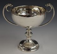 George V hallmarked silver two handled trophy cup with novelty dogs head handles, London 1923, maker