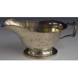 George VI hallmarked silver sauce boat, Sheffield 1937, maker Cooper Brothers & Sons Ltd, length