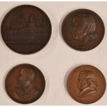 Three bronze medallions, one St Paul's Cathedral, one P. Paulus Rubens and a Frederick