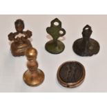 Five various intaglio seals including double sided example