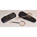 Two pairs of lorgnettes, one by Hamblin Ltd in original fitted case and a pair of glasses