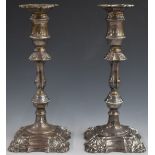 Elizabeth II pair of hallmarked silver candlesticks, London 1966, maker D J Silver Repairs, height