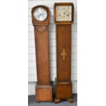 Two c1930s grandaughter clocks, one Enfield, Pleasance and Harper retailer with Arabic numeral,