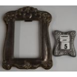 Art Nouveau hallmarked silver photograph frame to suit 6 x 4 inch photo, Chester 1909, maker W J