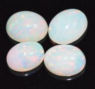 Four loose oval opal cabochons measuring approximately4.91cts