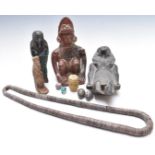 Ancient Egyptian style artefacts including basalt Pharaoh
