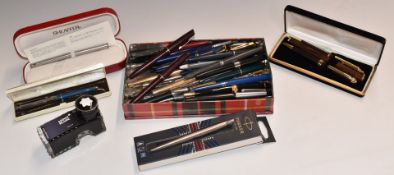 Fifty-one various fountain and ballpoint pens, propelling pencils etc including Waterman, Parker,