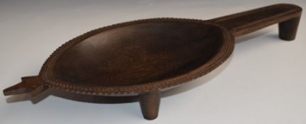 Oceanic / Fiji carved hardwood figural turtle bowl, H5.5 x L46cm
