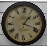 Lashmore, Southampton, 19thC single train fusee dial wall clock, the painted Roman dial with steel